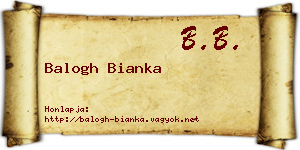 Balogh Bianka névjegykártya